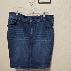 torrid Dark Indigo Denim Midi Pencil Skirt